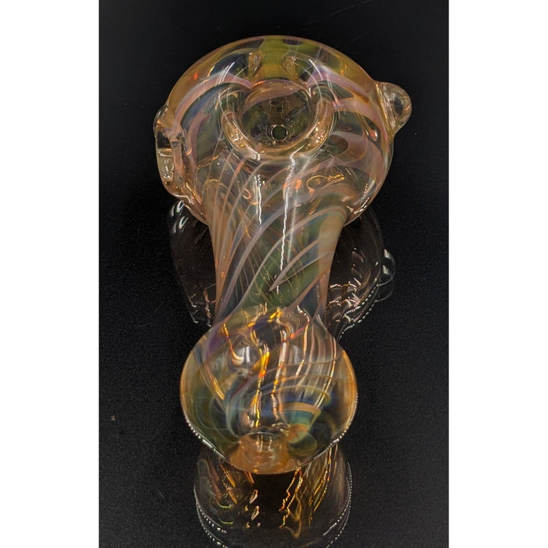 Glass Pipe | George E | Single Layer | Silver and Gold Fume | Millenium Smoke Shop