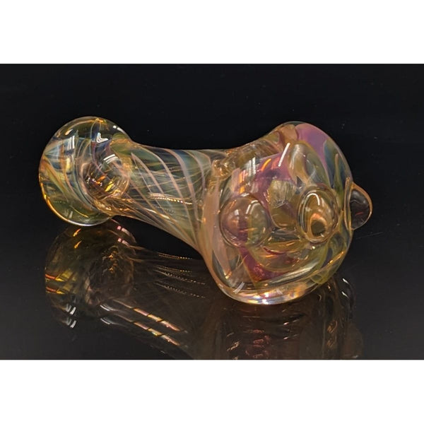 Glass Pipe | George E | Single Layer | Silver and Gold Fume | Millenium Smoke Shop