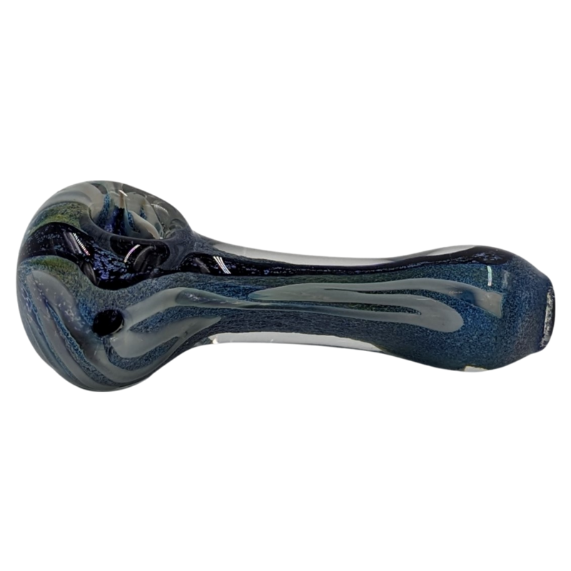 Glass Pipe | Realazation Glass | Spoon | Frit w/ Dichro Strip | Millenium Smoke Shop