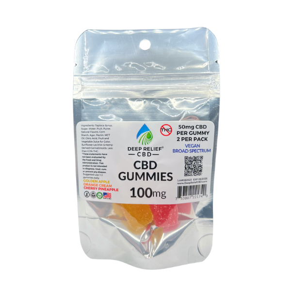 CBD | Deep Relief | 100mg | Gummies | 2 Count | Asst Flavors