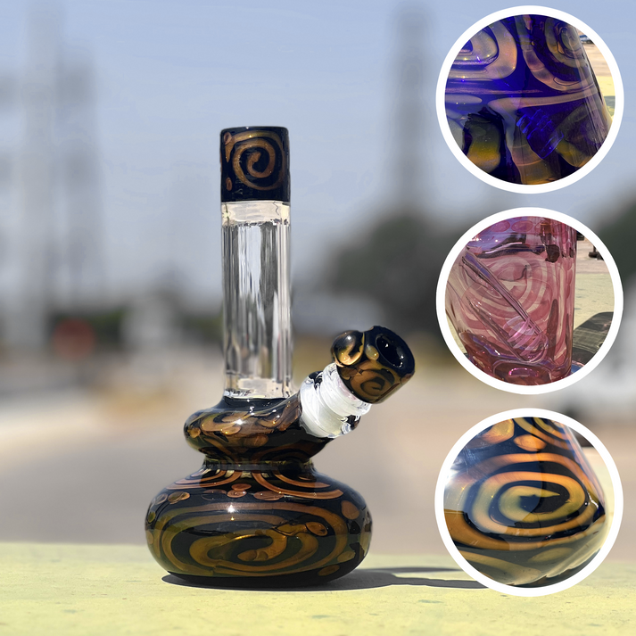 Waterpipe | Fumed Squiggly | HVY-32-DBB | 32mm | Millenium Smoke Shop