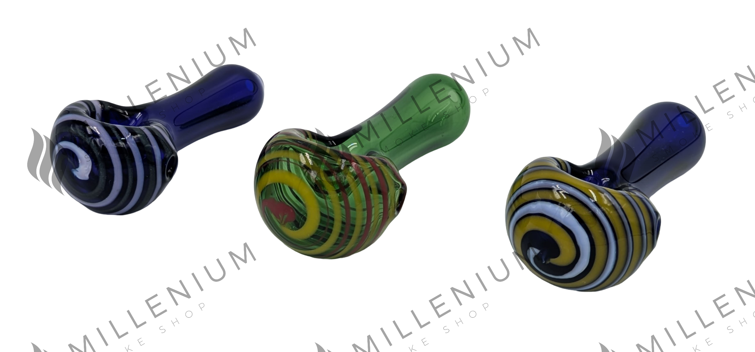 Glass Pipe | Humboldt Glass | Colored Swirl | Blue Base