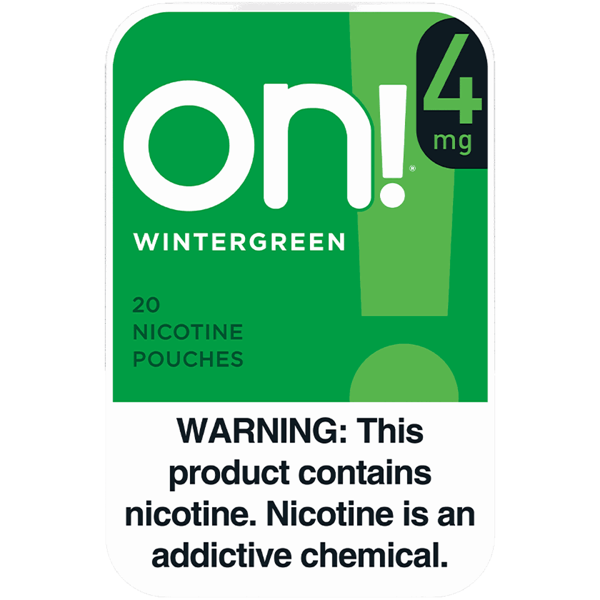 ON!| Nicotine pouches 4mg| Wintergreen