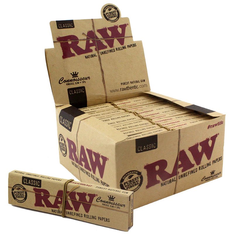 Raw: Connoisseur Classic KS-Slim w/tips : King Size | Millenium Smoke Shop