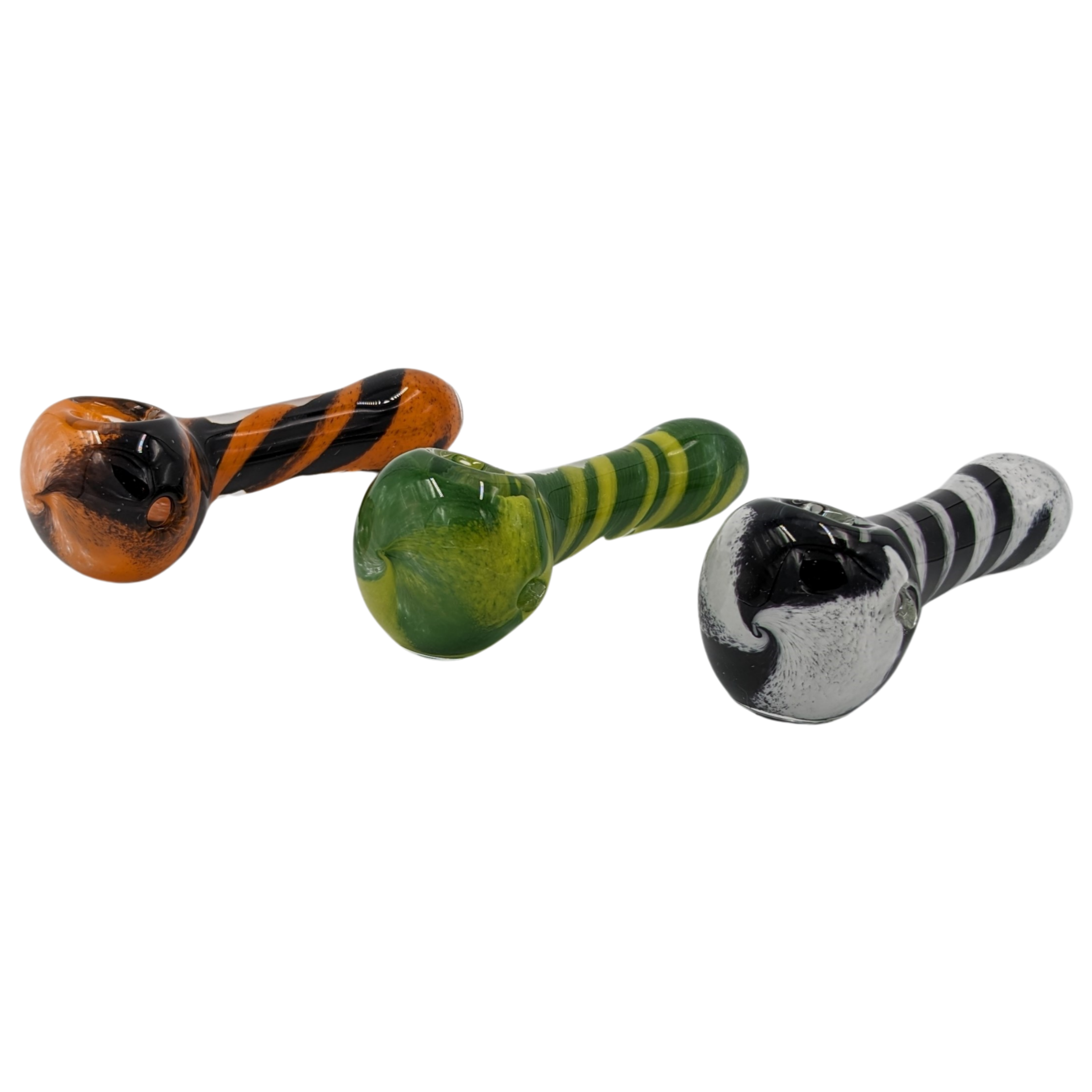 Glass Pipe | Realazation Glass | Spoon | Striped Frit | Millenium Smoke Shop