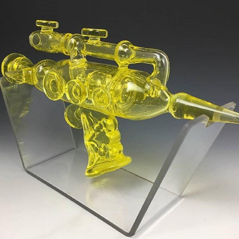 Darby Holm Lemon Drop Raygun Artisan Hand Blown Glass Pipe Lowest Price at Millenium Smoke Shop