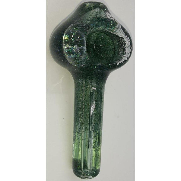 Diamond Glass 4 Inch Dark Aqua Liquid Glitter Filled Pipe Lowest Price at Millenium Smoke Shop