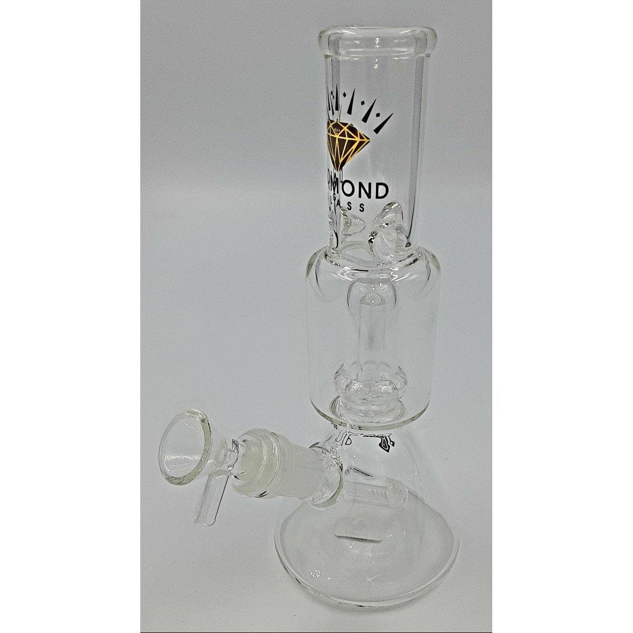 Diamond Glass Yellow Beaker 8 3/4 Inch with Perk Lowest Price at Millenium Smoke Shop