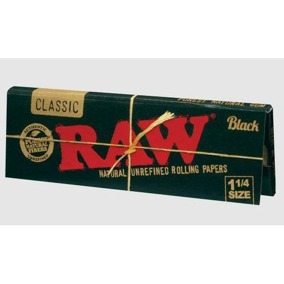 Raw Classic Black 1 1/4 Rolling Papers Lowest Price at Millenium Smoke Shop
