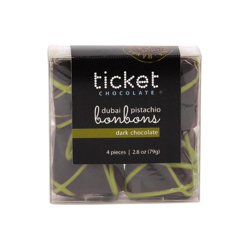 Ticket Chocolate | Dubai Pistachio | BonBons | 4 Piece