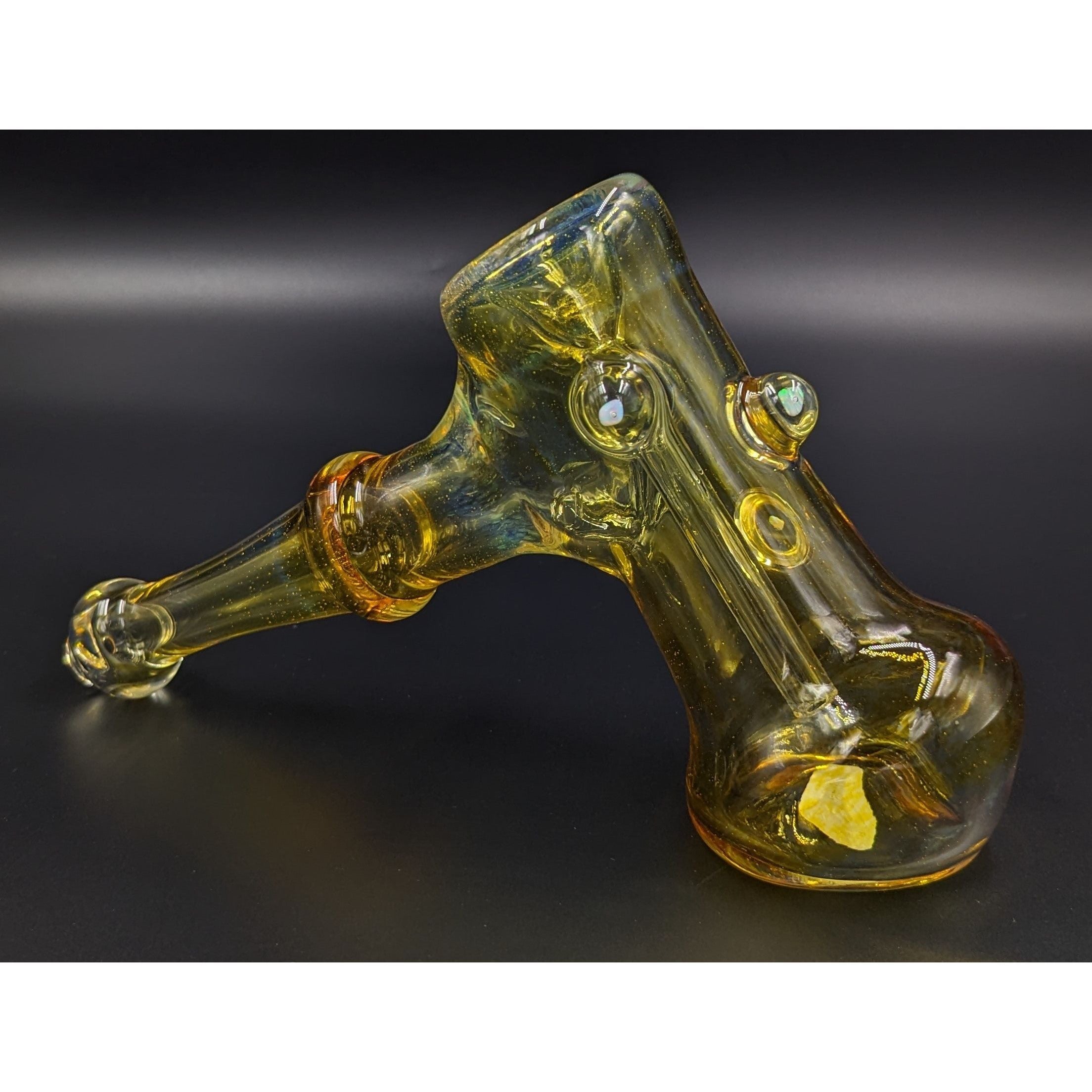 Bubbler | George E | Large| Yellow Frit w/Opals | Millenium Smoke Shop