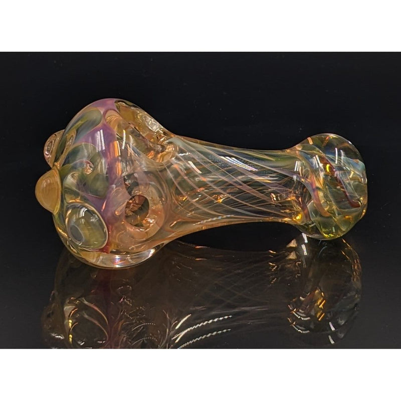 Glass Pipe | George E | Single Layer | Silver and Gold Fume | Millenium Smoke Shop