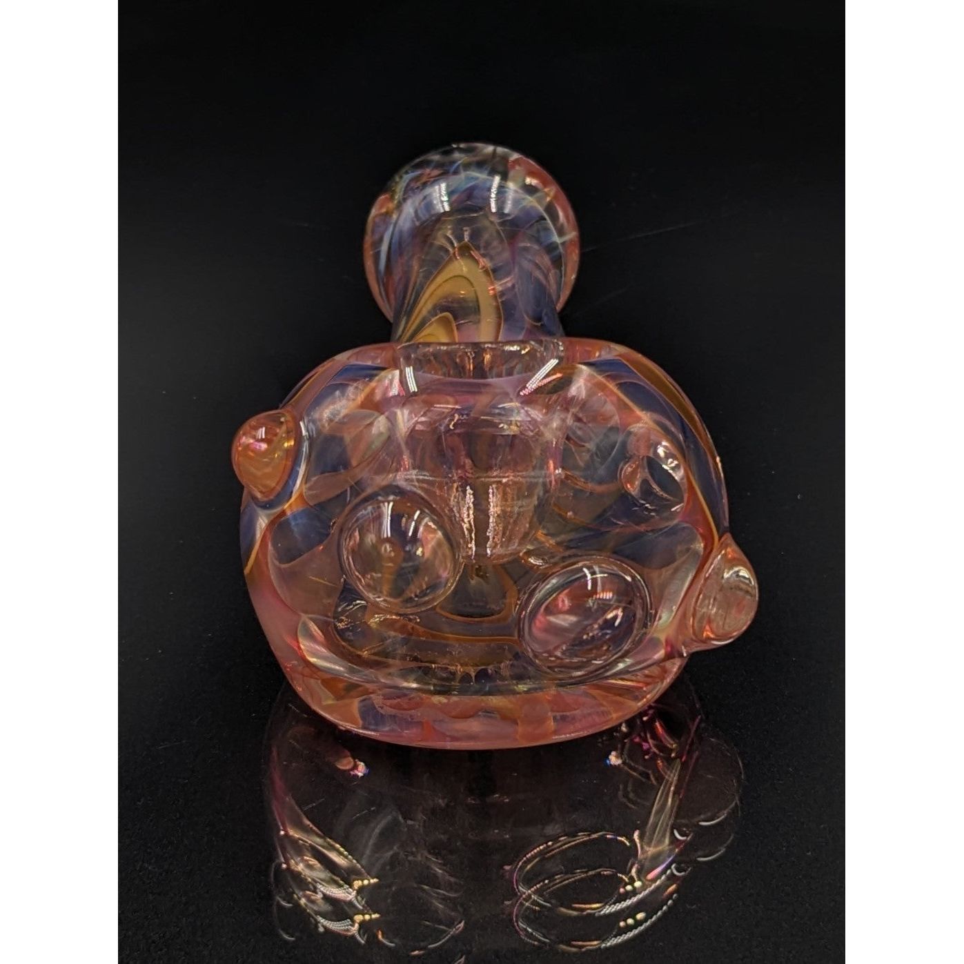 Glass Pipe | George E | Spoon | Double Layer | Gold and Silver Fume | Millenium Smoke Shop