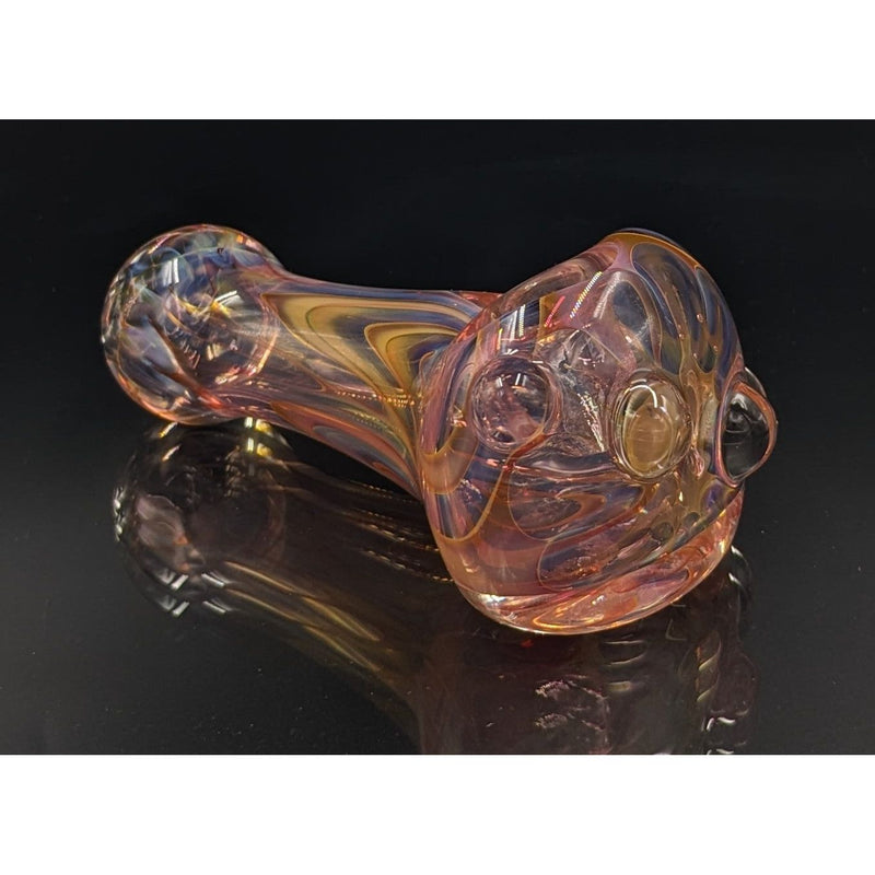 Glass Pipe | George E | Spoon | Double Layer | Gold and Silver Fume | Millenium Smoke Shop