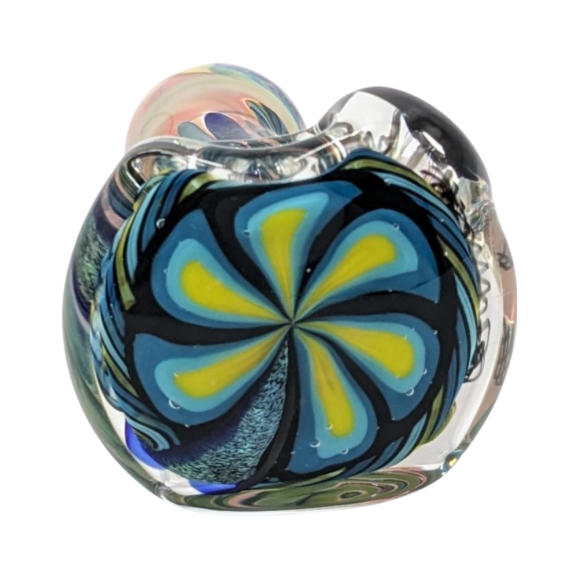 Glass Pipe | Talent Glass Works | Spoon | Color Flower w/ Large Dichro Strip | FLS | Millenium Smoke Shop