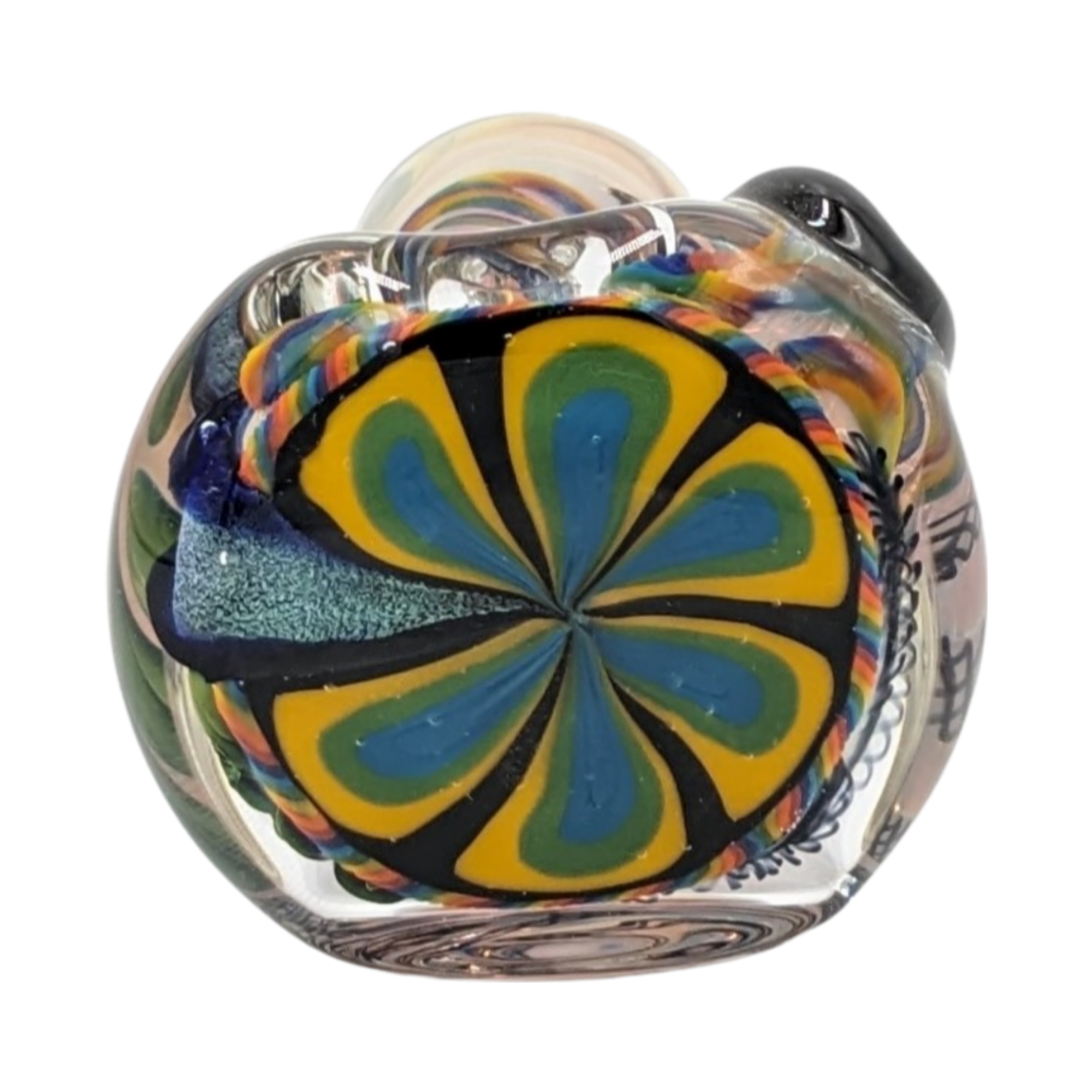 Glass Pipe | Talent Glass Works | Spoon | Color Flower w/ Large Dichro Strip | FLS | Millenium Smoke Shop