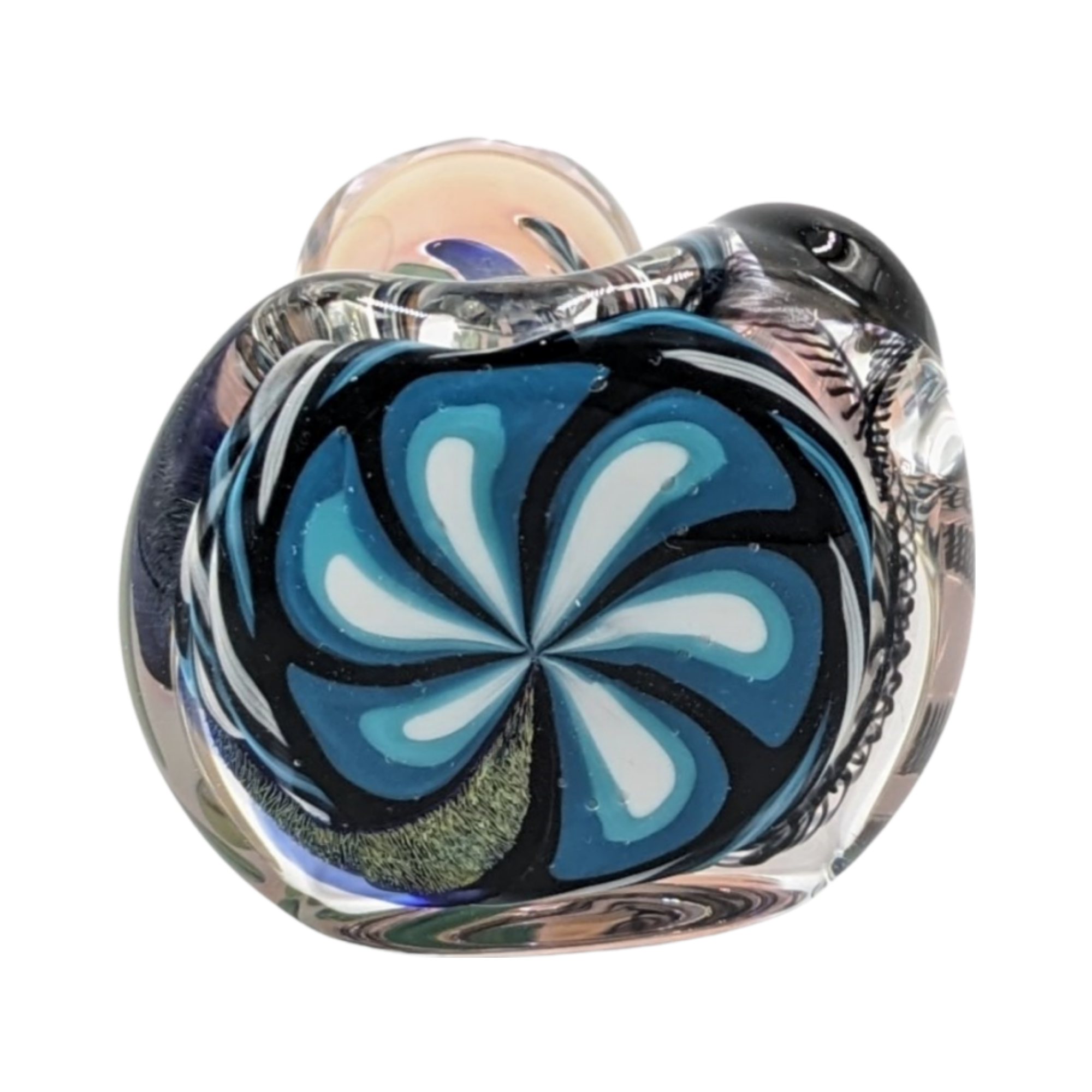 Glass Pipe | Talent Glass Works | Spoon | Color Flower w/ Large Dichro Strip | FLS | Millenium Smoke Shop