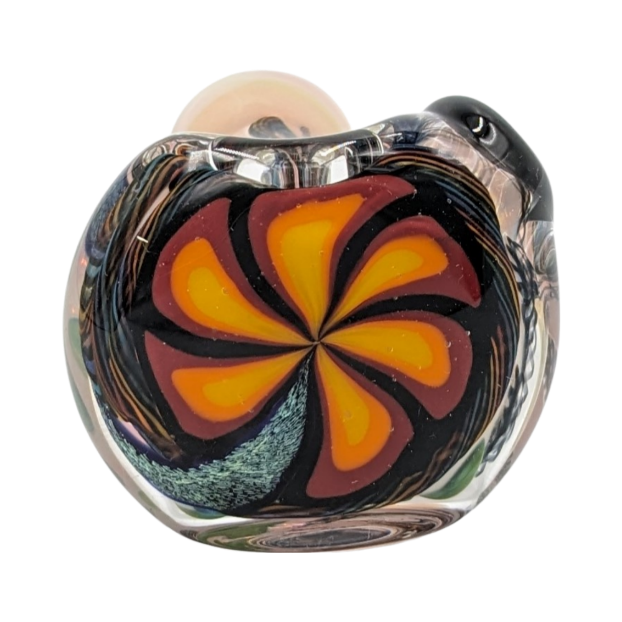 Glass Pipe | Talent Glass Works | Spoon | Color Flower w/ Large Dichro Strip | FLS | Millenium Smoke Shop