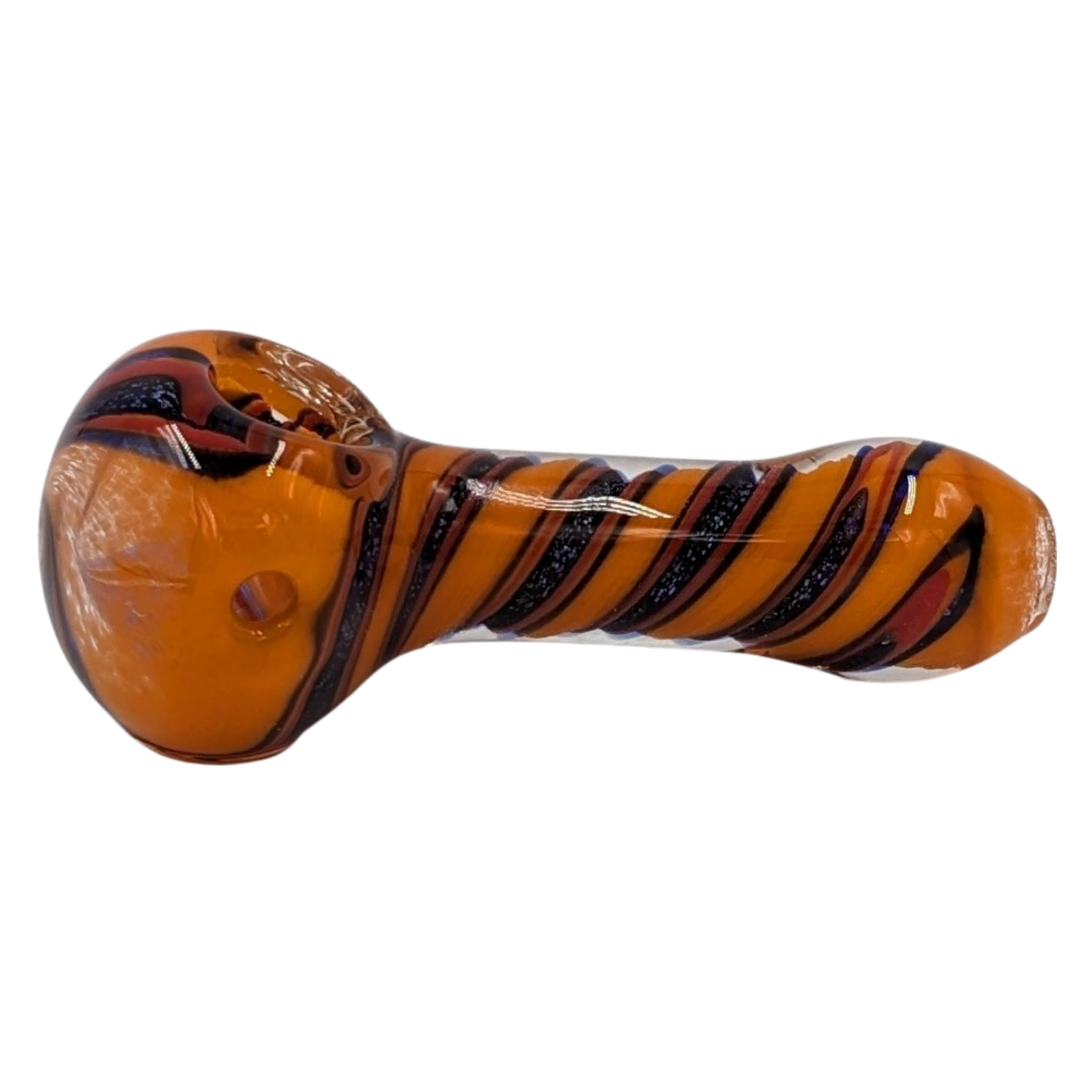 Glass Pipe | Realazation Glass | Spoon | Spiral Frit w/ Dichro | Millenium Smoke Shop