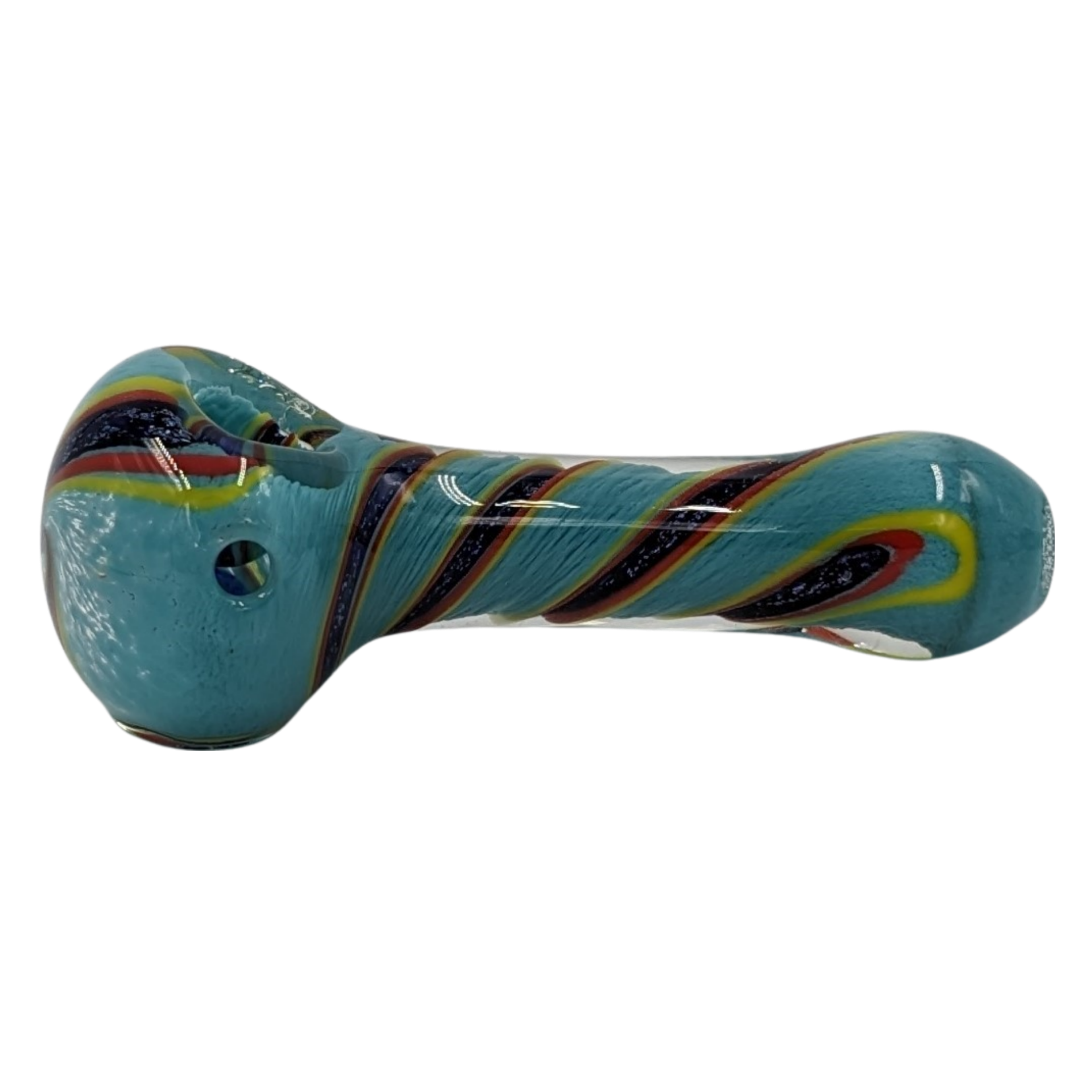 Glass Pipe | Realazation Glass | Spoon | Spiral Frit w/ Dichro | Millenium Smoke Shop