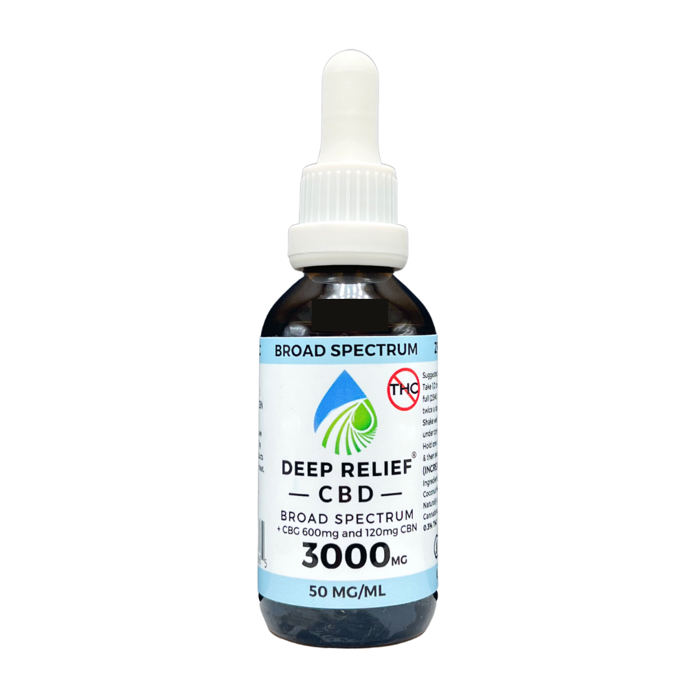 CBD | Deep Relief | Broad Spectrum Tincture | 3000mg | Natural Flavor