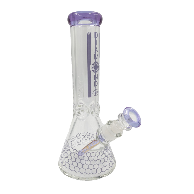 Waterpipe | Diamond Glass | Beaker | DGW942-12V | Violet | 9mm Thick | Millenium Smoke Shop