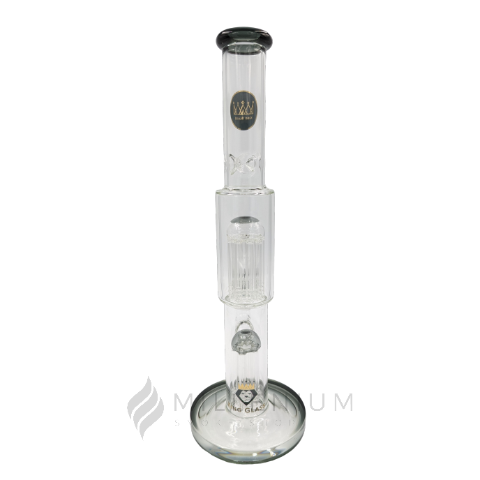 Waterpipe | King Glass | 15" Straight Beaker | Double Tree Perc | 54770 | Millenium Smoke Shop