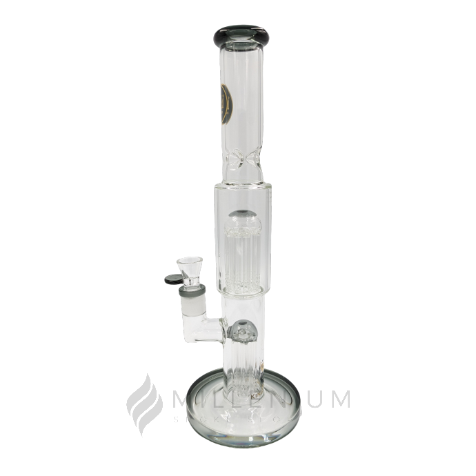Waterpipe | King Glass | 15" Straight Beaker | Double Tree Perc | 54770 | Millenium Smoke Shop
