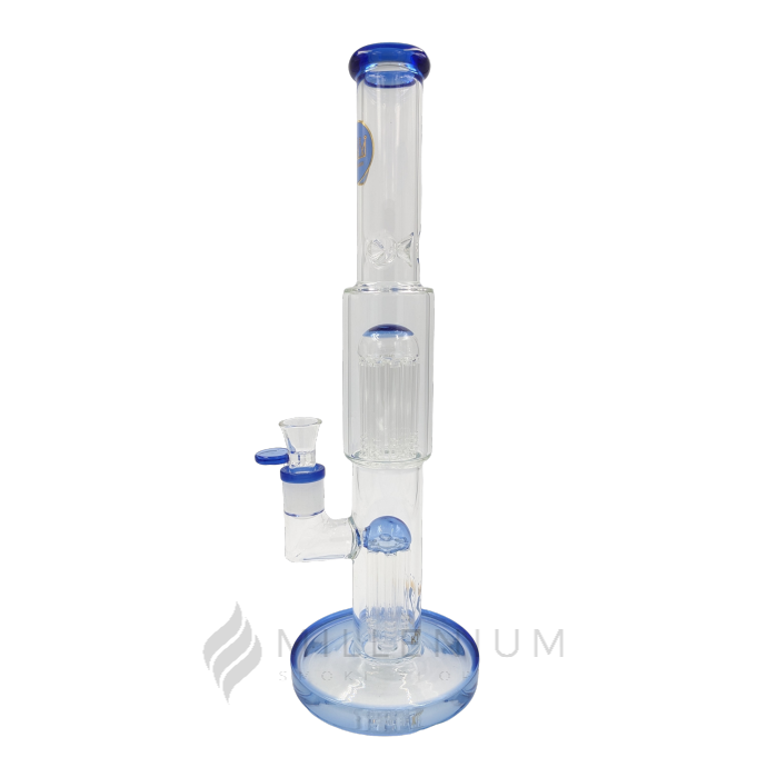 Waterpipe | King Glass | 15" Straight Beaker | Double Tree Perc | 54770 | Millenium Smoke Shop