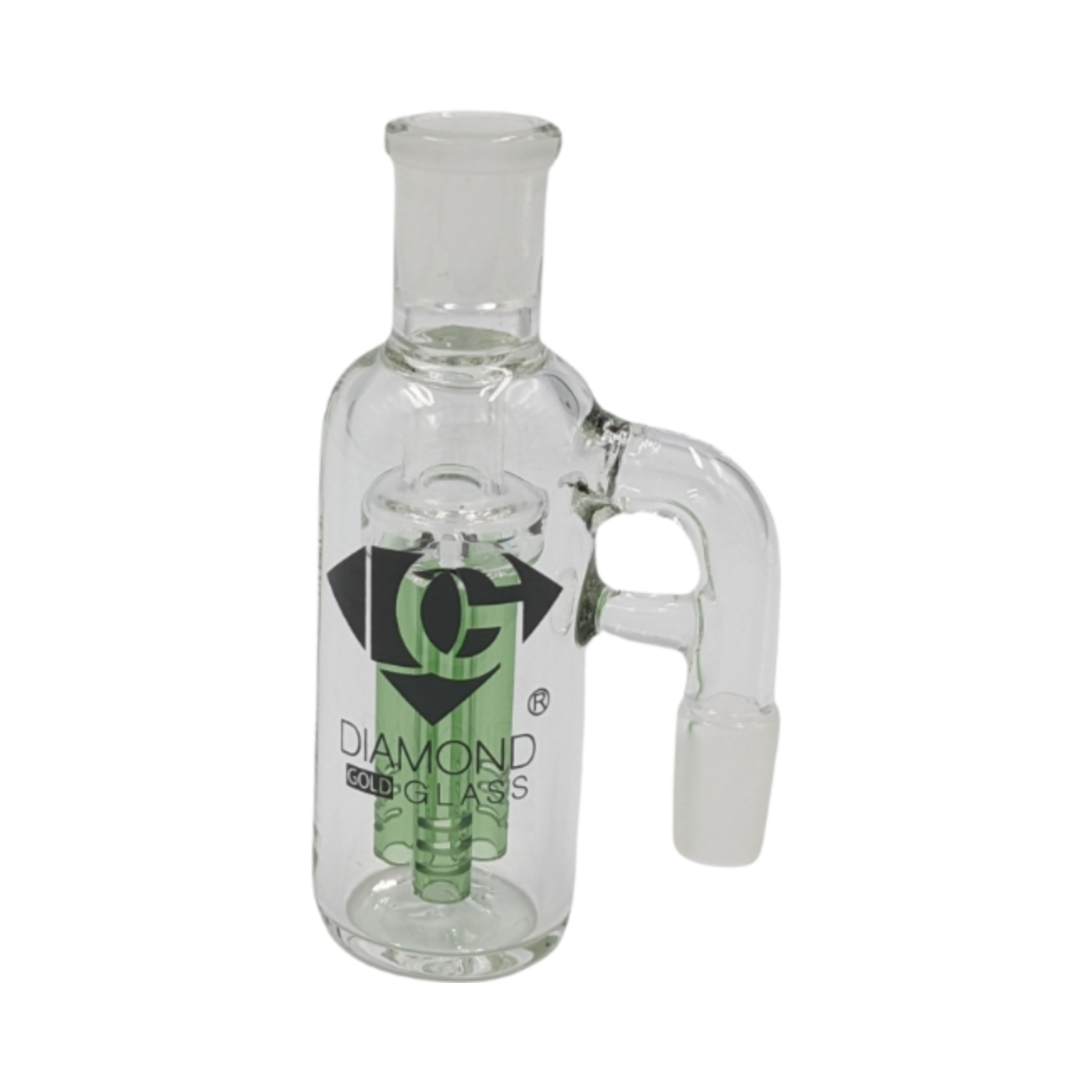 Ash Catcher | Diamond Glass | DGA008-1490G | Green | 14mm | 90¬∞ | Millenium Smoke Shop
