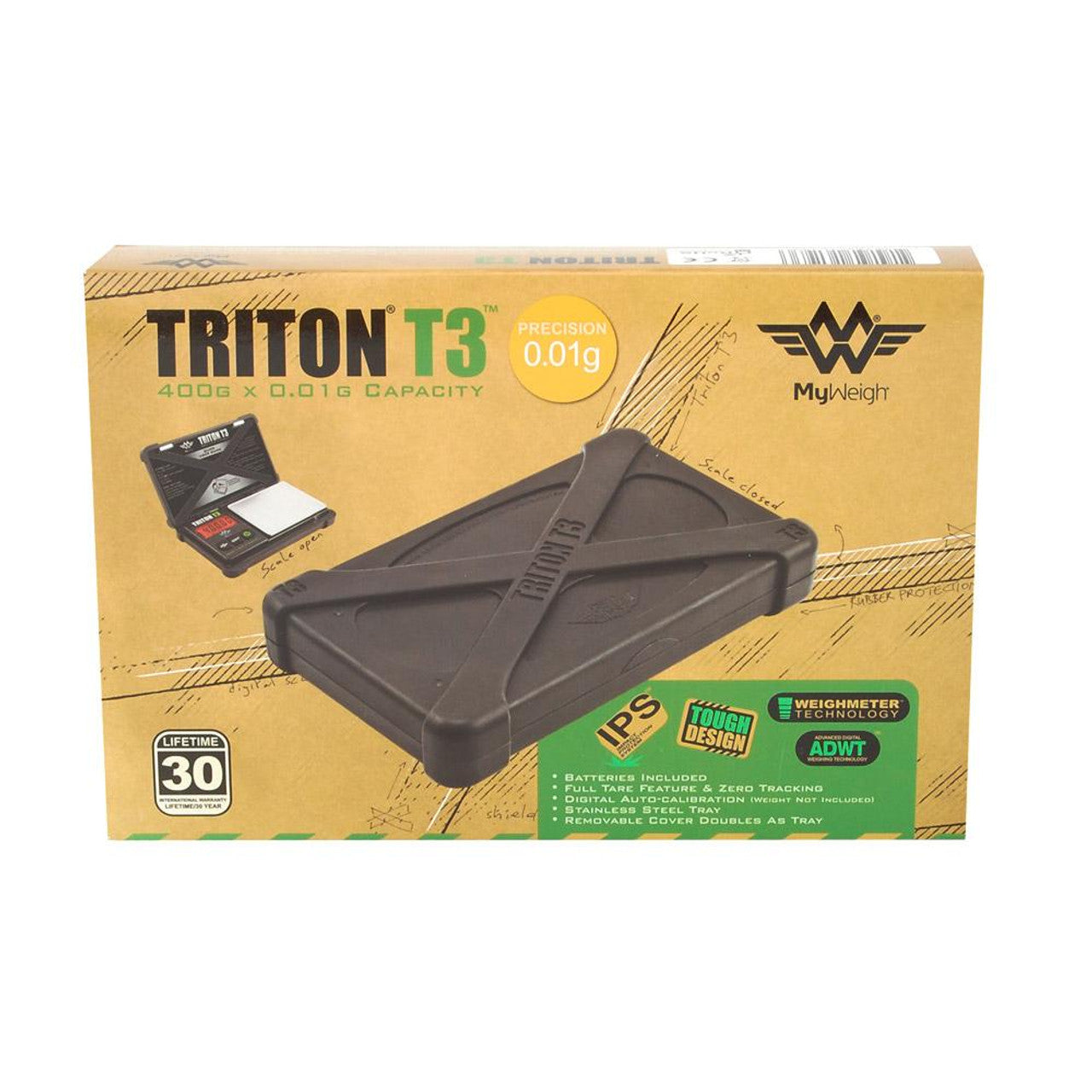 My Weigh Triton T3 - 400g x 0.01 | Millenium Smoke Shop