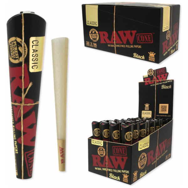 Cones | Raw Classic Black | Kng Size 3pk | Millenium Smoke Shop