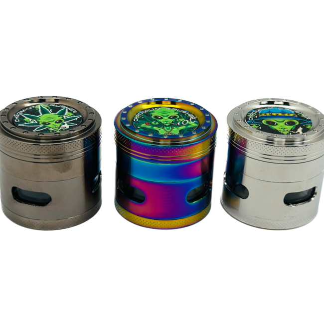Grinder | Chromium Crusher | 2.5" | Leaf Design | 4pc