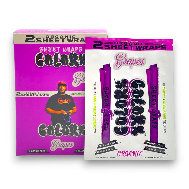 Wraps |  Colors | Sheet Wraps Organic | 2pk| Nicotine Tobacco Free