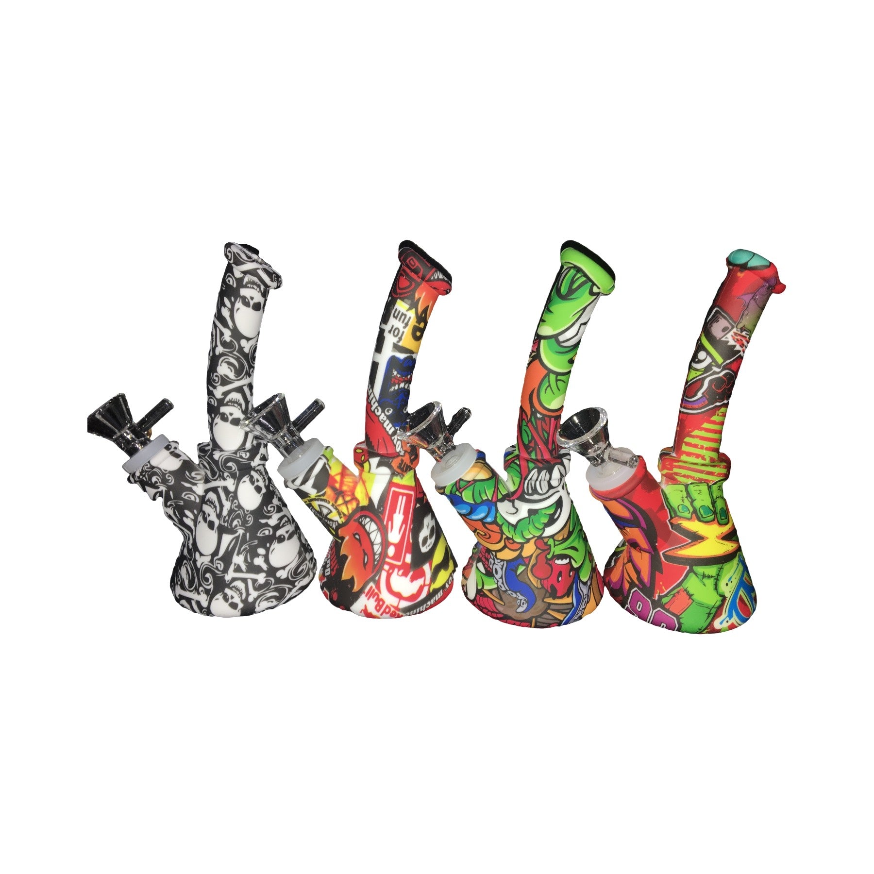 Waterpipe | Silicone | Assorted Graphics | 6.4" | Millenium Smoke Shop