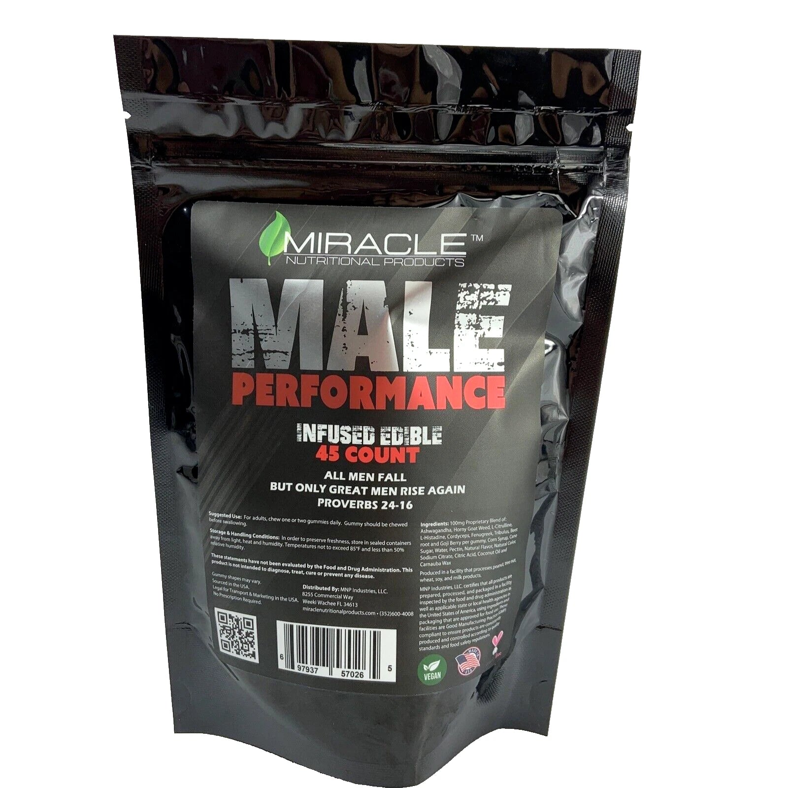 Miracle | Male Performance | Infused Edible Gummies  | 45 Count