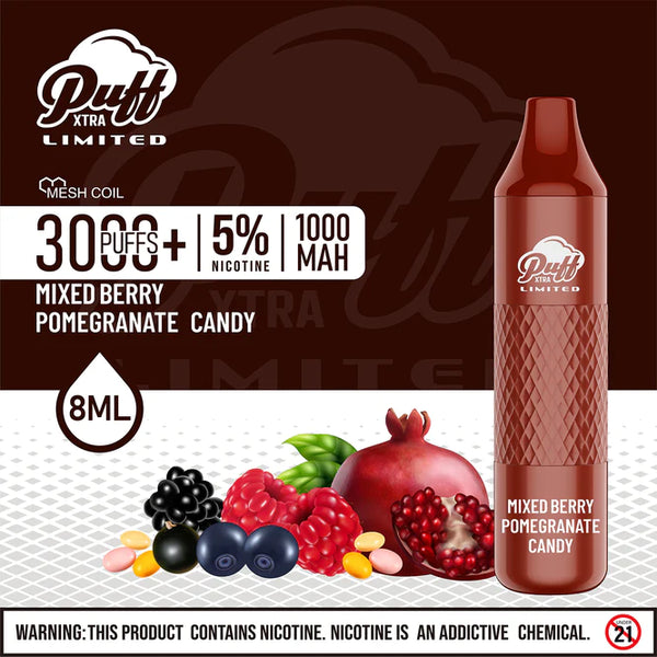 Puff Xtra Limited: Mixed Berry Pomegranate | Millenium Smoke Shop