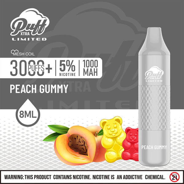 Puff Xtra Limited: Peach Gummy | Millenium Smoke Shop