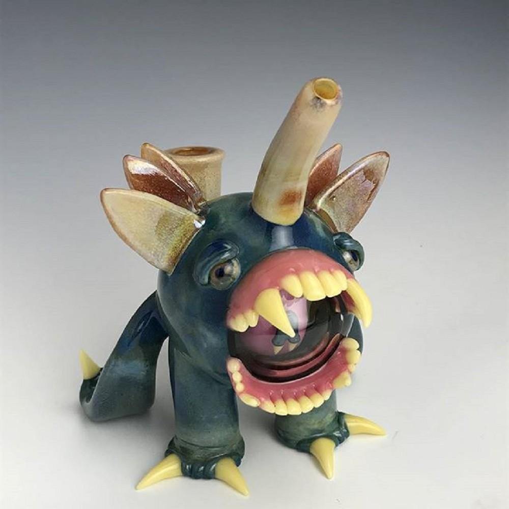 BFF x Elbo Dino Mouthbreather Pokemon Style Glass Bubbler Lowest Price at Millenium Smoke Shop