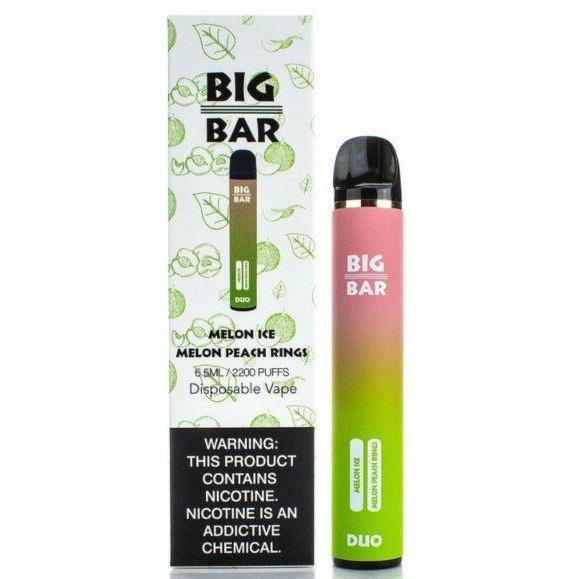 Big Bar Duo Melon Ice Melon Peach Rings Disposable Device Lowest Price at Millenium Smoke Shop