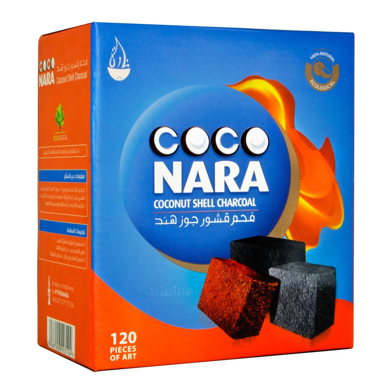 Coco Nara 120 Piece Hookah Coconut Shell Charcoal Cubes Lowest Price at Millenium Smoke Shop