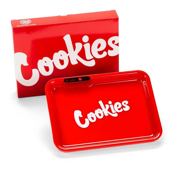 Cookies x GlowTray V4 Red Rolling Tray Lowest Price at Millenium Smoke Shop