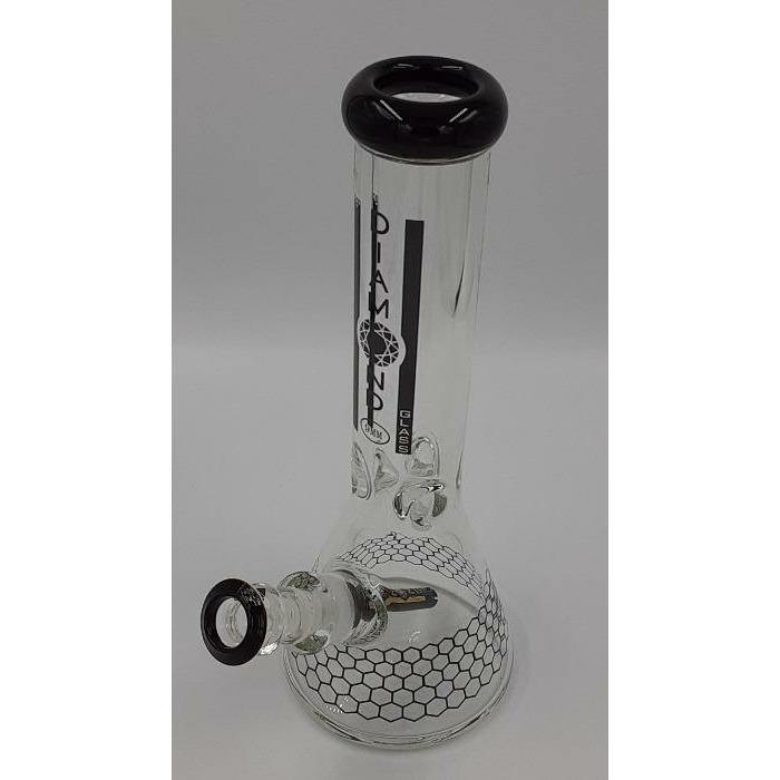 Diamond Glass 12 Inch Beaker Bong with Ice Catch 9mm Black Lowest Price at Millenium Smoke Shop