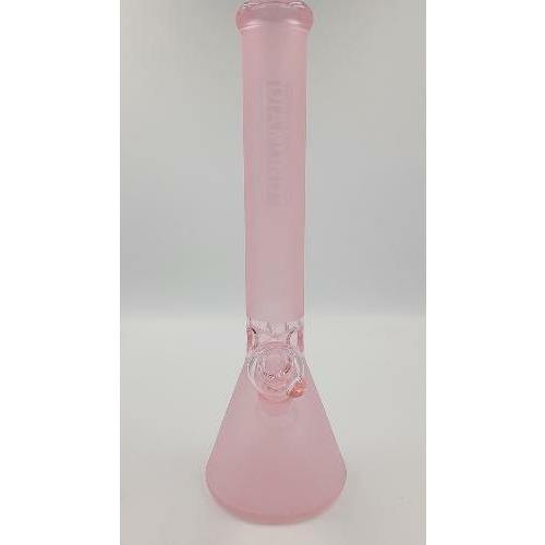 Diamond Glass 16 Inch Frosted Pink Beaker Bong with Ice Catch 9mm Lowest Price at Millenium Smoke Shop