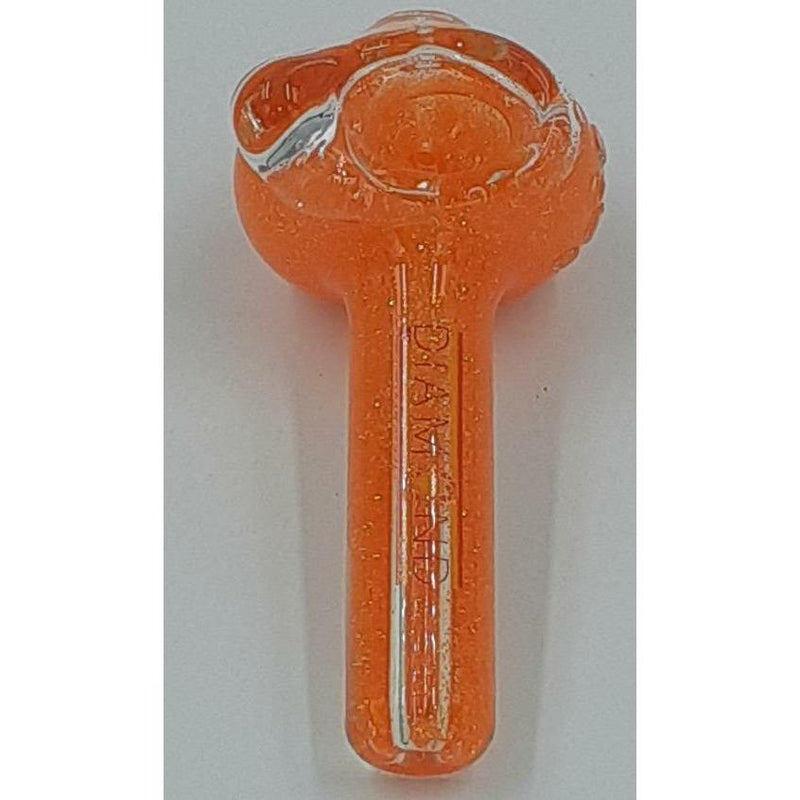 Diamond Glass 4 Inch Orange Liquid Glitter Filled Pipe Lowest Price at Millenium Smoke Shop