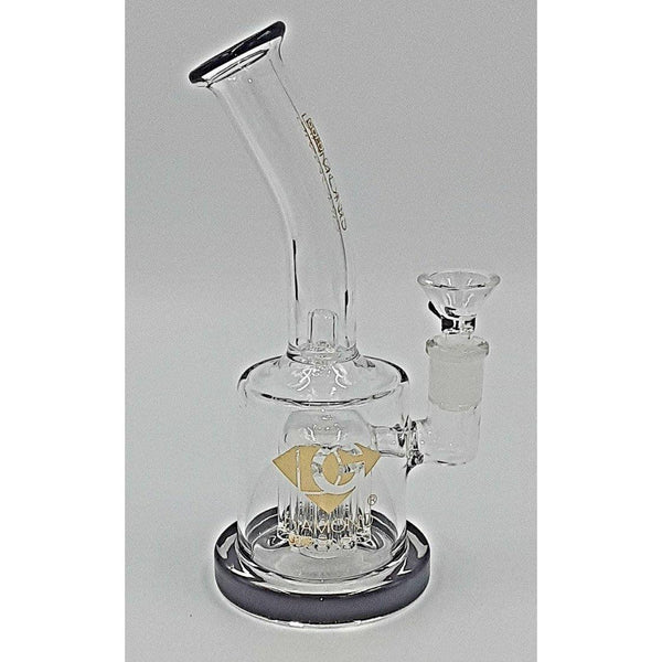 Diamond Glass 8 1/2 Inch Oil Rig Black with 10 Arm Tree Perk Lowest Price at Millenium Smoke Shop