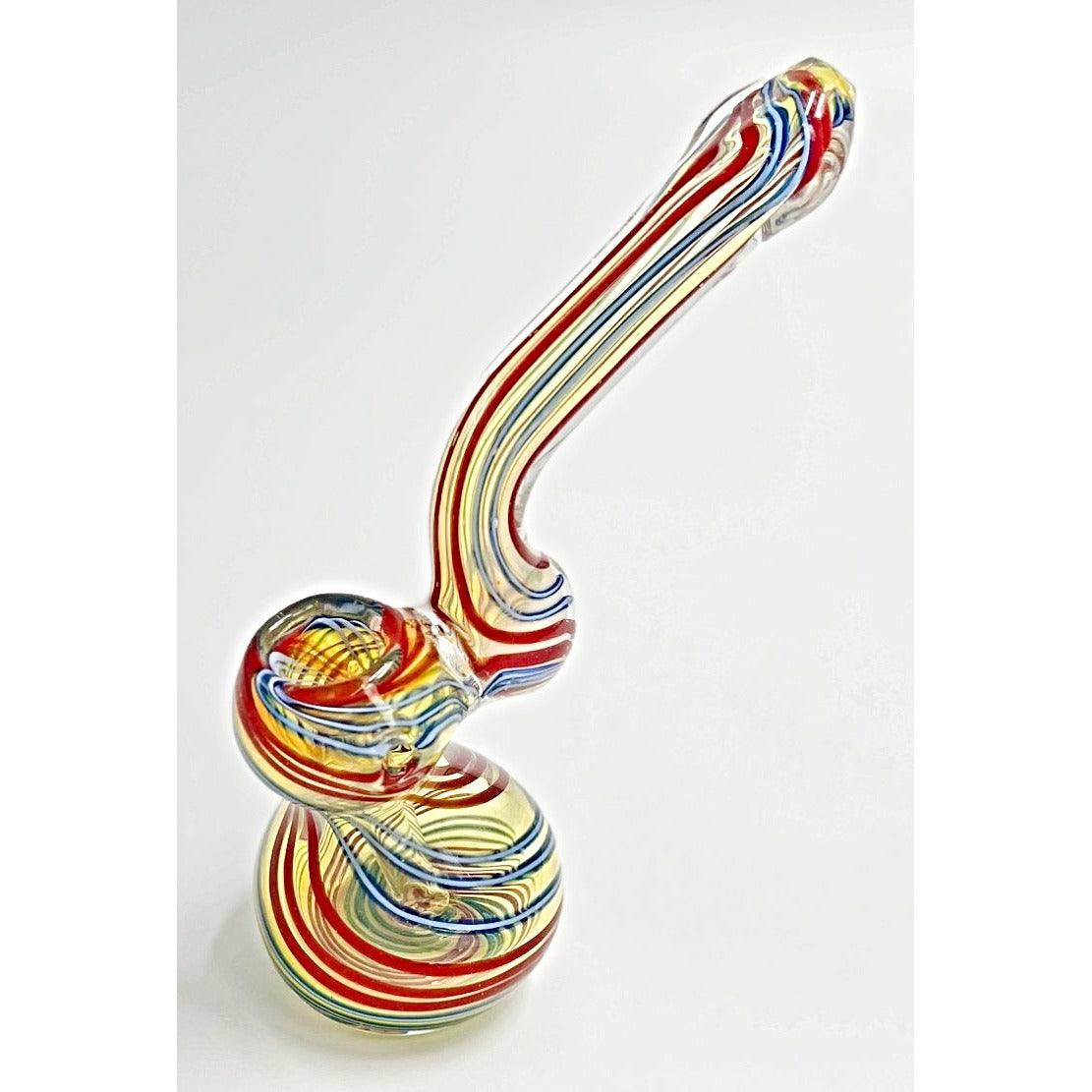 Glass Bubbler Medium Sized Millenium Smoke Shop stripes