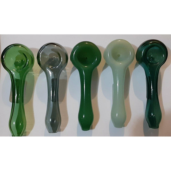 Green Glass Spoon Style Pipe Lowest Price at Millenium Smoke Shop
