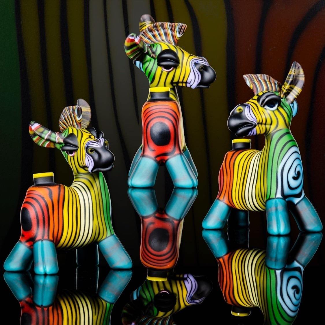 Matt Robertson Fruit Stripe Zebra Glass Bubbler Lowest Price at Millenium Smoke Shop