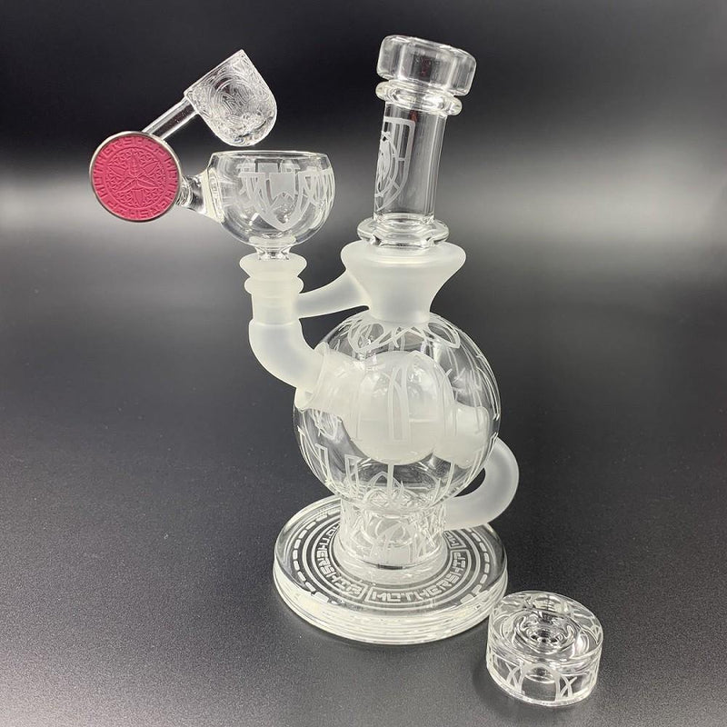 Mothership Clear Ball Dab Rig Glass Red Lowest Price at Millenium Smoke Shop